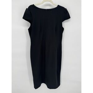 Betsey Johnson Black Sheath Dress Size 12 Cap Sleeve Career Office Minimalist